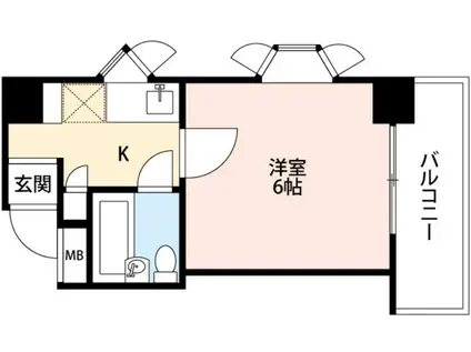 JR山手線 鶯谷駅 徒歩5分 8階建 築37年(1K/6階)の間取り写真