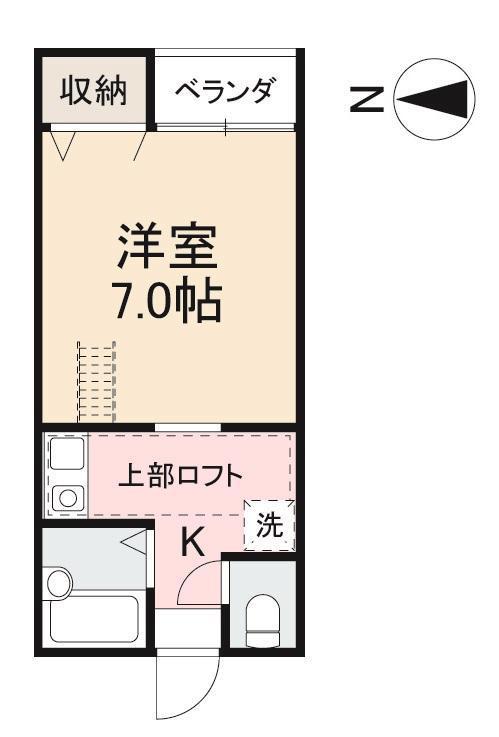 HP中央町(1K/2階)の間取り写真
