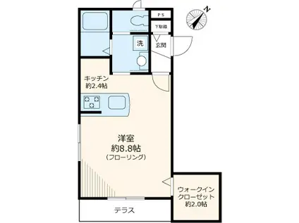 クレスト白山(ワンルーム/1階)の間取り写真