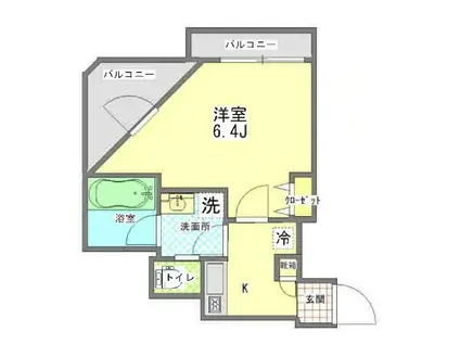 パレス・フォンテーヌ(1K/3階)の間取り写真