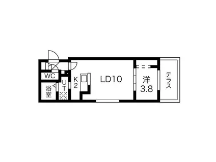 ホワイトスパンカー南郷7丁目(1LDK/1階)の間取り写真