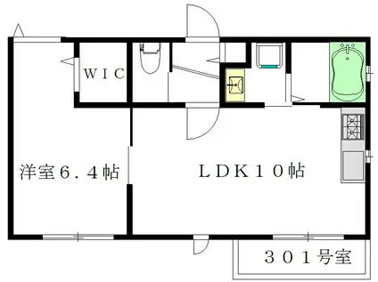 CASA SUMI(1LDK/3階)の間取り写真