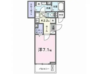 JADA HOUSE桜井(1K/1階)の間取り写真