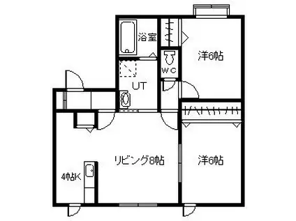 BIRDヒルズ58(2LDK/2階)の間取り写真