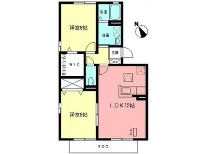 グランドソレーユ(2LDK/1階)の間取り写真