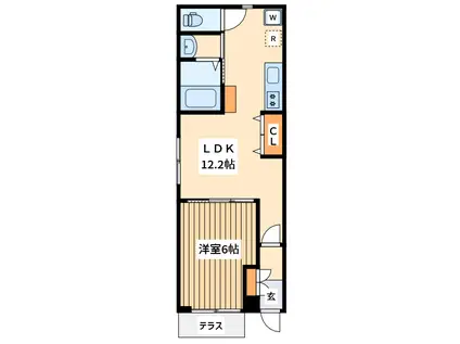 クワイエット クラブ ハウス ミックス 弘明寺(1LDK/1階)の間取り写真