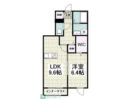 クレール・エ・ボウIII(1LDK/1階)の間取り写真