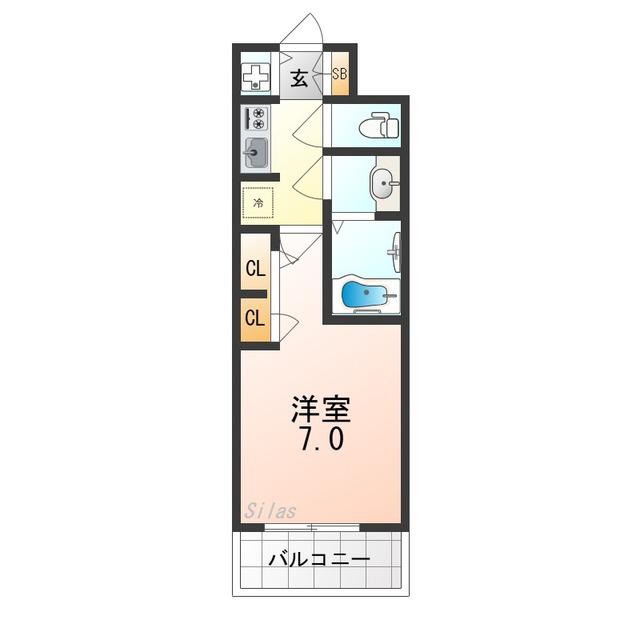 S-RESIDENCE堺ALTKLAS(1K/13階)の間取り写真