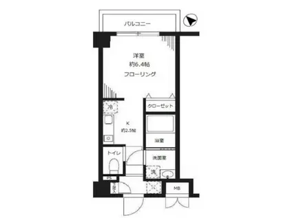 パルメゾン見次公園(1K/4階)の間取り写真