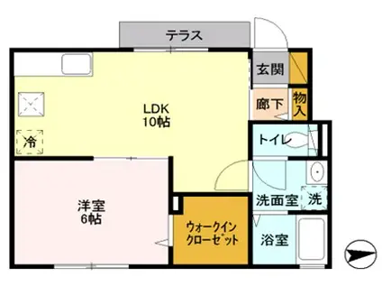 DL カーサカンプノウ(1LDK/1階)の間取り写真