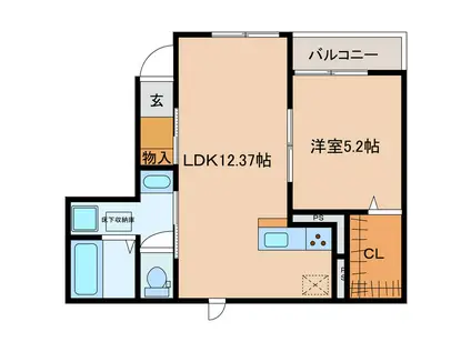 CLARITT (1LDK/1階)の間取り写真