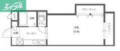 シャインブライト寿II(1K/2階)の間取り写真