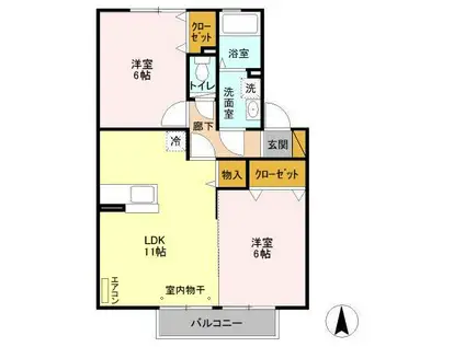 グレイスコート(2LDK/2階)の間取り写真