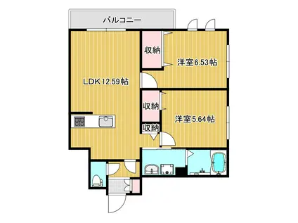 ローレル イースト ガーデン(2LDK/1階)の間取り写真