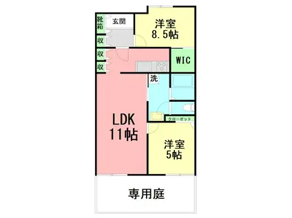 ライフレビュー小田原東ブライトコート(2LDK/4階)の間取り写真