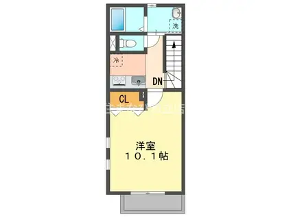 アムール サヴァ(1K/2階)の間取り写真