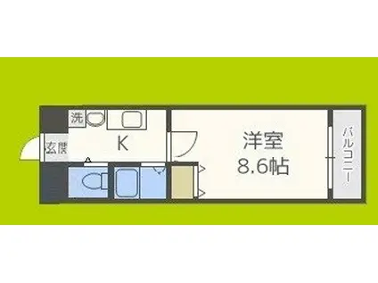 アドバンス難波ウィンズ(1K/5階)の間取り写真