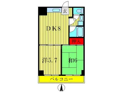 リオグランデ立石(2DK/3階)の間取り写真