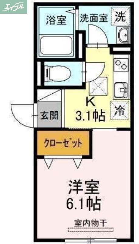 カーサ・リアライズ寿町(1K/2階)の間取り写真