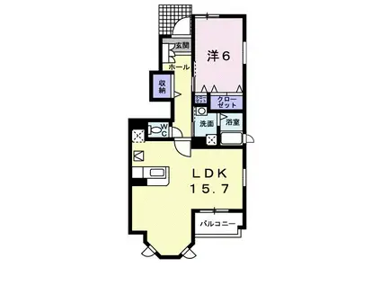 グレイス(1LDK/1階)の間取り写真