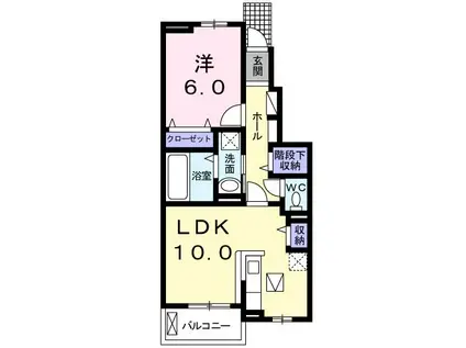 ソルテ・S(1LDK/1階)の間取り写真