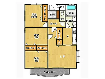 REGEN BOGEN(3LDK/3階)の間取り写真