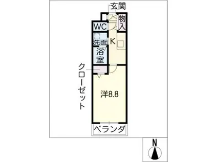 セジュール上飯田(1K/5階)の間取り写真