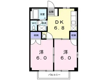 コー・メー・ハイム(2DK/1階)の間取り写真