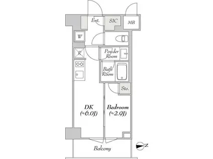 ミリアレジデンス両国(1DK/4階)の間取り写真
