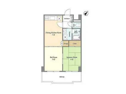 カーサ・プリモ(1LDK/2階)の間取り写真