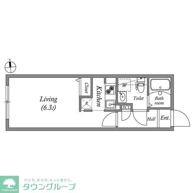 ブランシェ鷺ノ宮II(1K/2階)の間取り写真