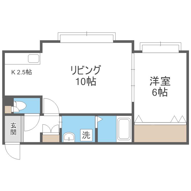 MILKY WAY(1LDK/2階)の間取り写真