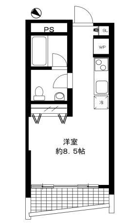 VISTA参宮橋(ワンルーム/1階)の間取り写真
