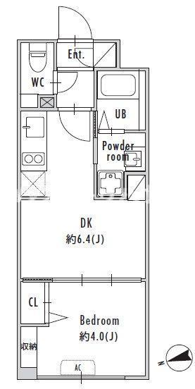 プライマル大塚(1DK/4階)の間取り写真