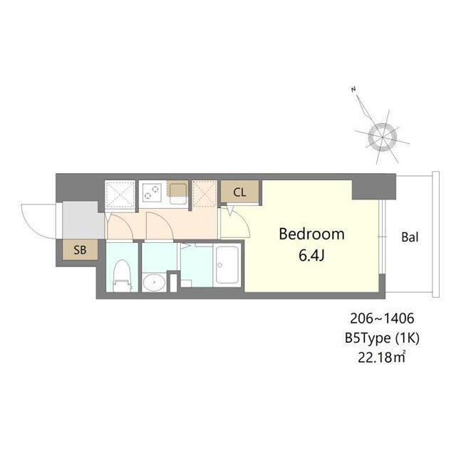 S-RESIDENCE堺湊駅前AZURE(1K/3階)の間取り写真