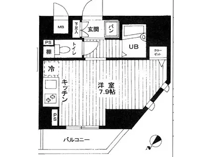 ブライズ桜台(ワンルーム/9階)の間取り写真