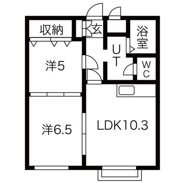 ピュア105(2LDK/4階)の間取り写真