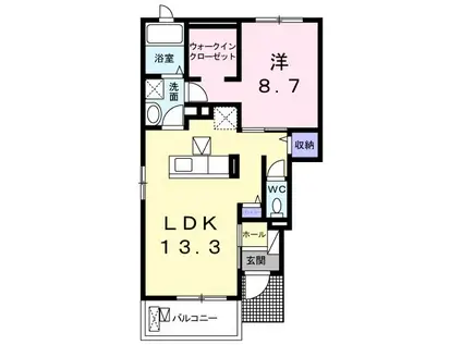 チャムハウス(1LDK/1階)の間取り写真