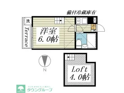 ジュネパレス船橋第54(1K/1階)の間取り写真