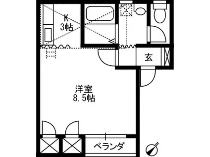 代栄パレスNO.15(1K/1階)の間取り写真