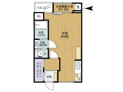 オリエンタルマンション(ワンルーム/2階)の間取り写真