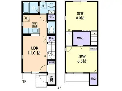 シルフィード A(2LDK/1階)の間取り写真