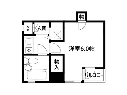 光井グランドハイツ(1K/3階)の間取り写真