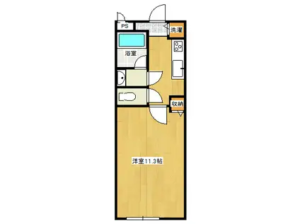 フジパレスA棟(1K/2階)の間取り写真