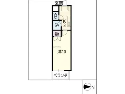 マンハイムカドゲン(1K/1階)の間取り写真