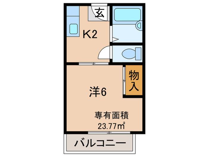 天美参番館(1K/2階)の間取り写真