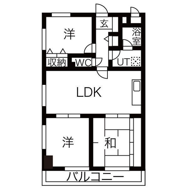 ユニーブル原央(3LDK/13階)の間取り写真