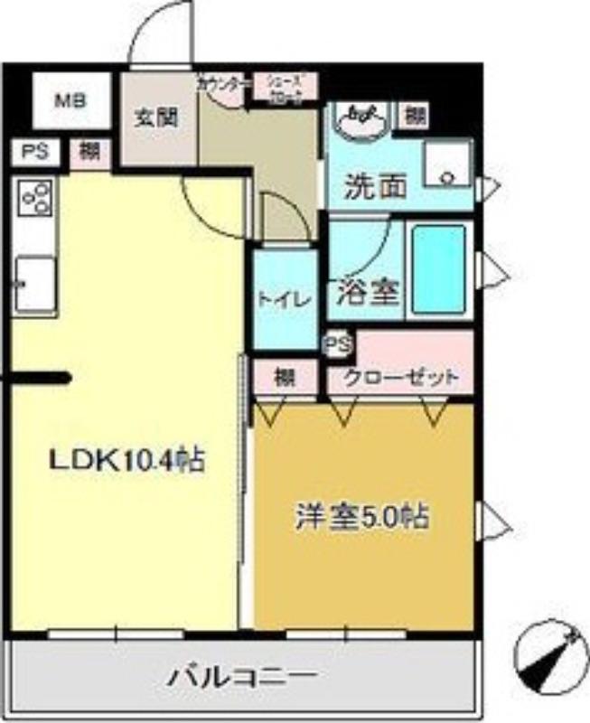 LA CASA ALBA DUE(1LDK/10階)の間取り写真
