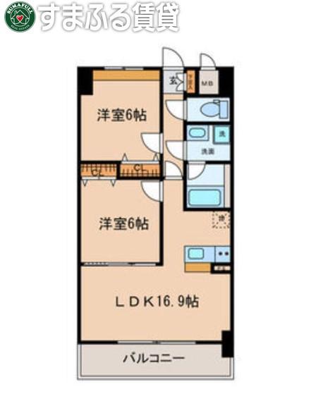 CASA GRIGIO(2LDK/4階)の間取り写真