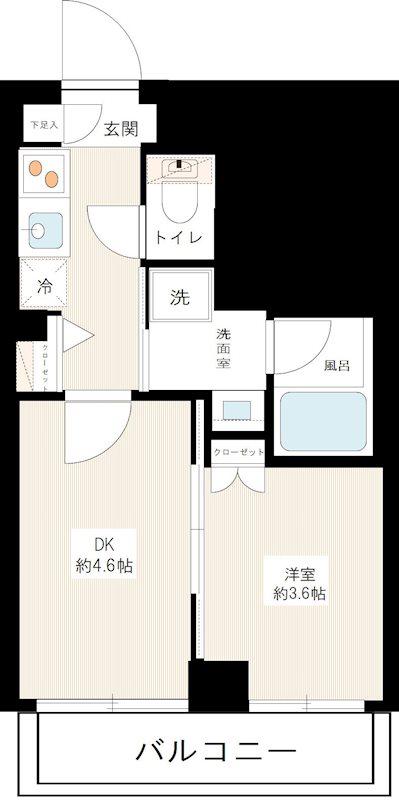 AZEST矢口渡(1DK/4階)の間取り写真